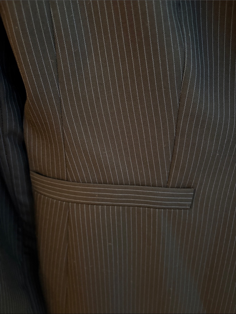 Ann Taylor black size 6P petite Pinstripe Women's Suit Jacket & Pants like new - Picture 4 of 11